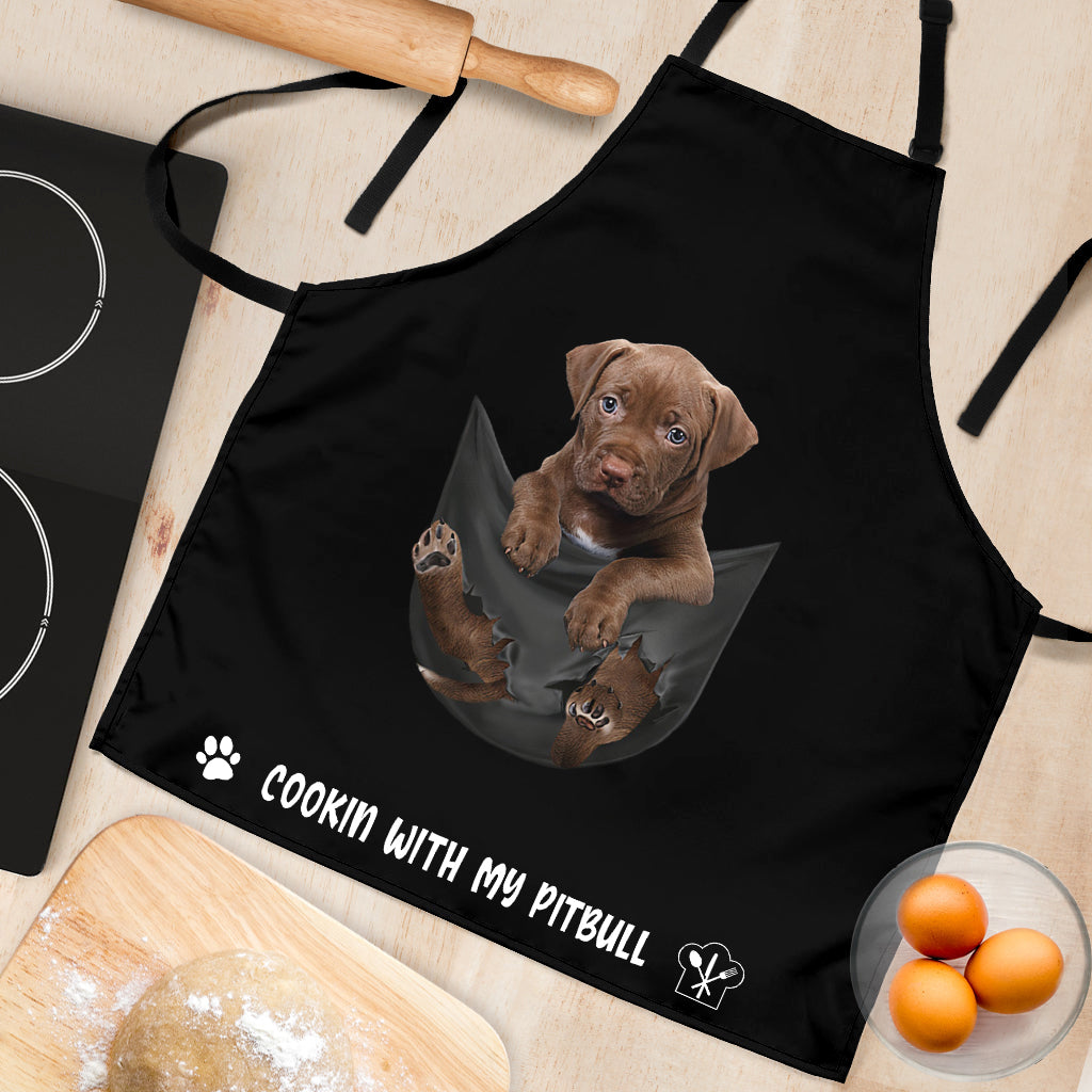 Pitbull Cookin' With Me Apron