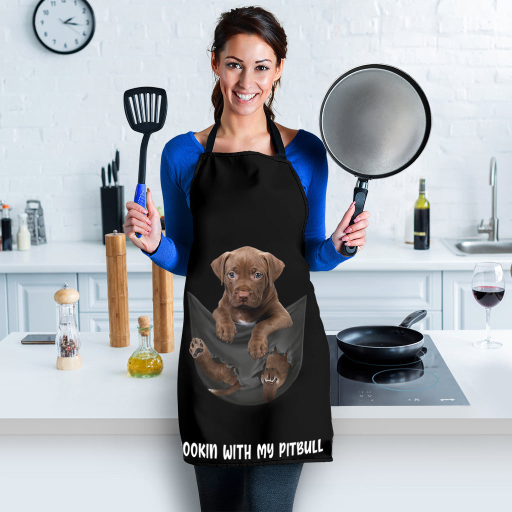 Pitbull Cookin' With Me Apron