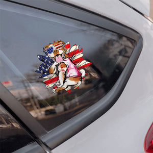 Pitbull Happy Independence Day Car Sticker