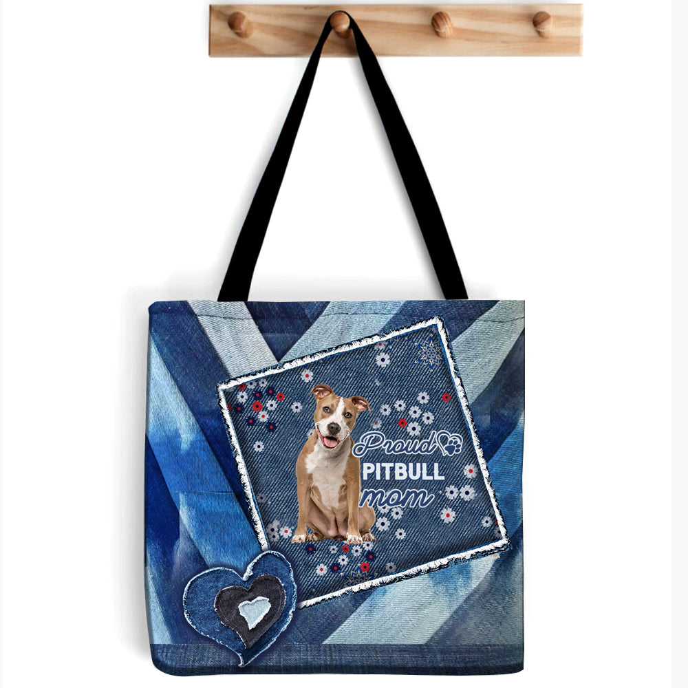 Pitbull Pround Mom2-Cloth Tote Bag