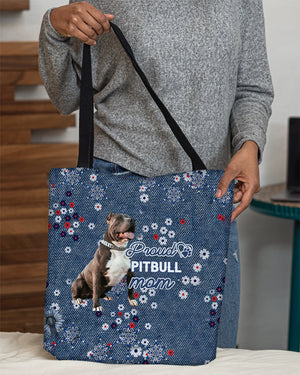 Pitbull (2) Pround Mom-Cloth Tote Bag