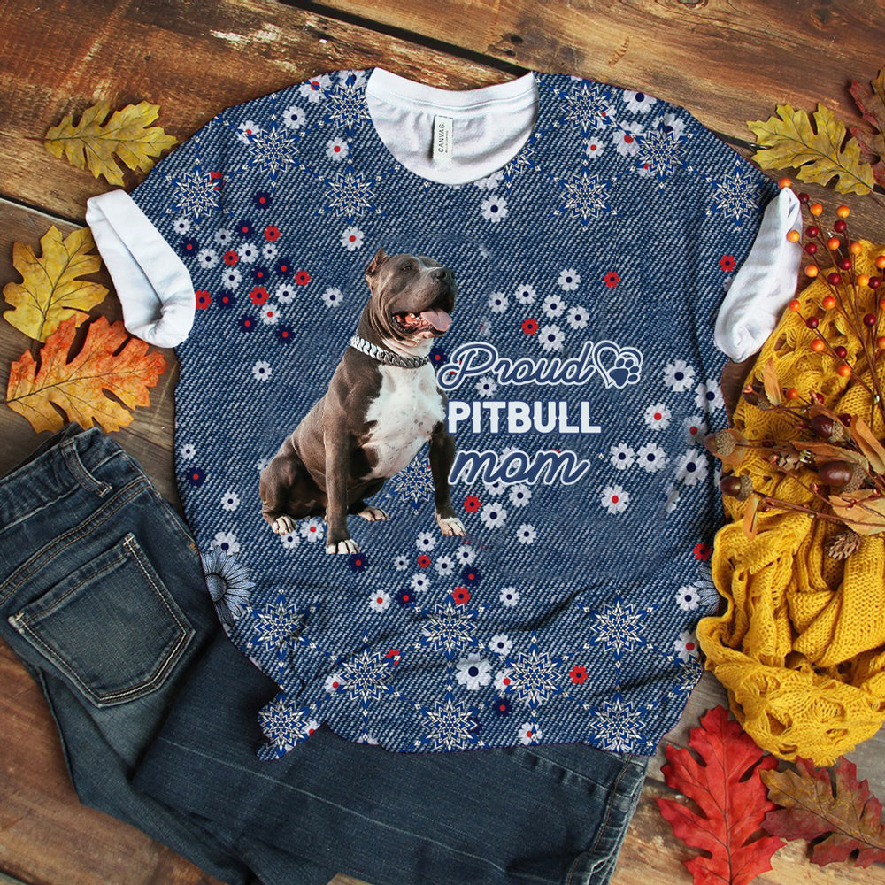 Pitbull (2) Pround Mom T-shirt