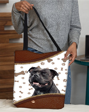 Pitbull black-Zipper Texture-Cloth Tote Bag