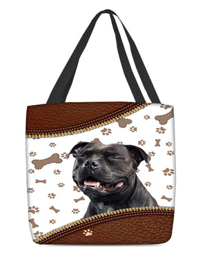 Pitbull black-Zipper Texture-Cloth Tote Bag