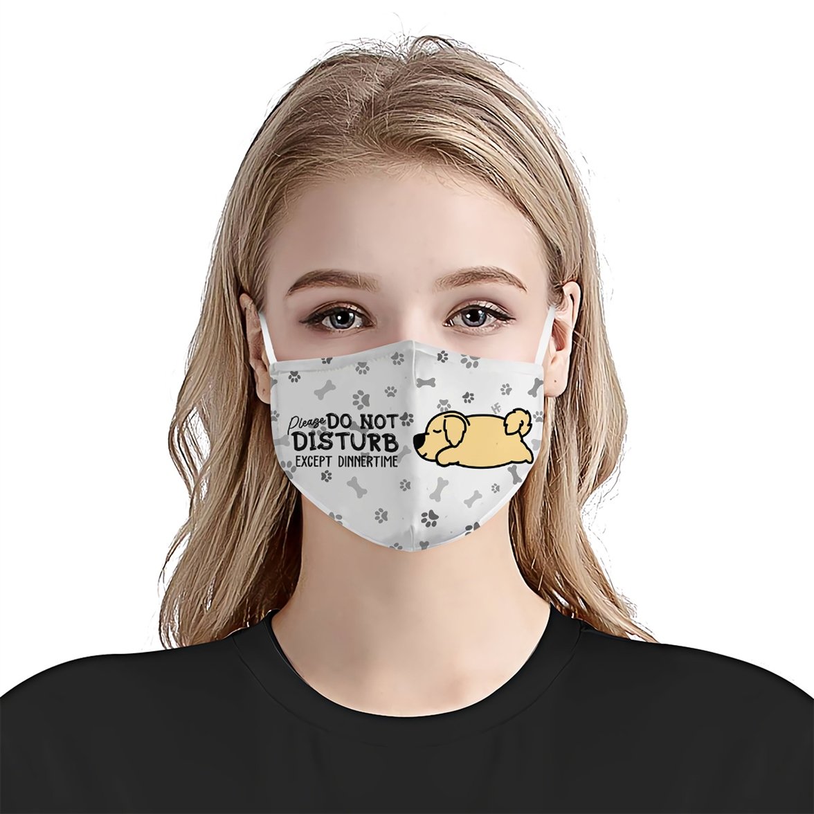 Please Do Not Disturb Except Dinnertime Golden White EZ16 0807 Face Mask
