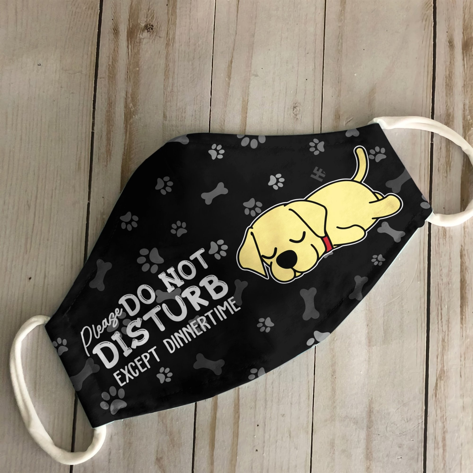 Please Do Not Disturb Except Dinnertime Labrador Black EZ16 0807 Face Mask