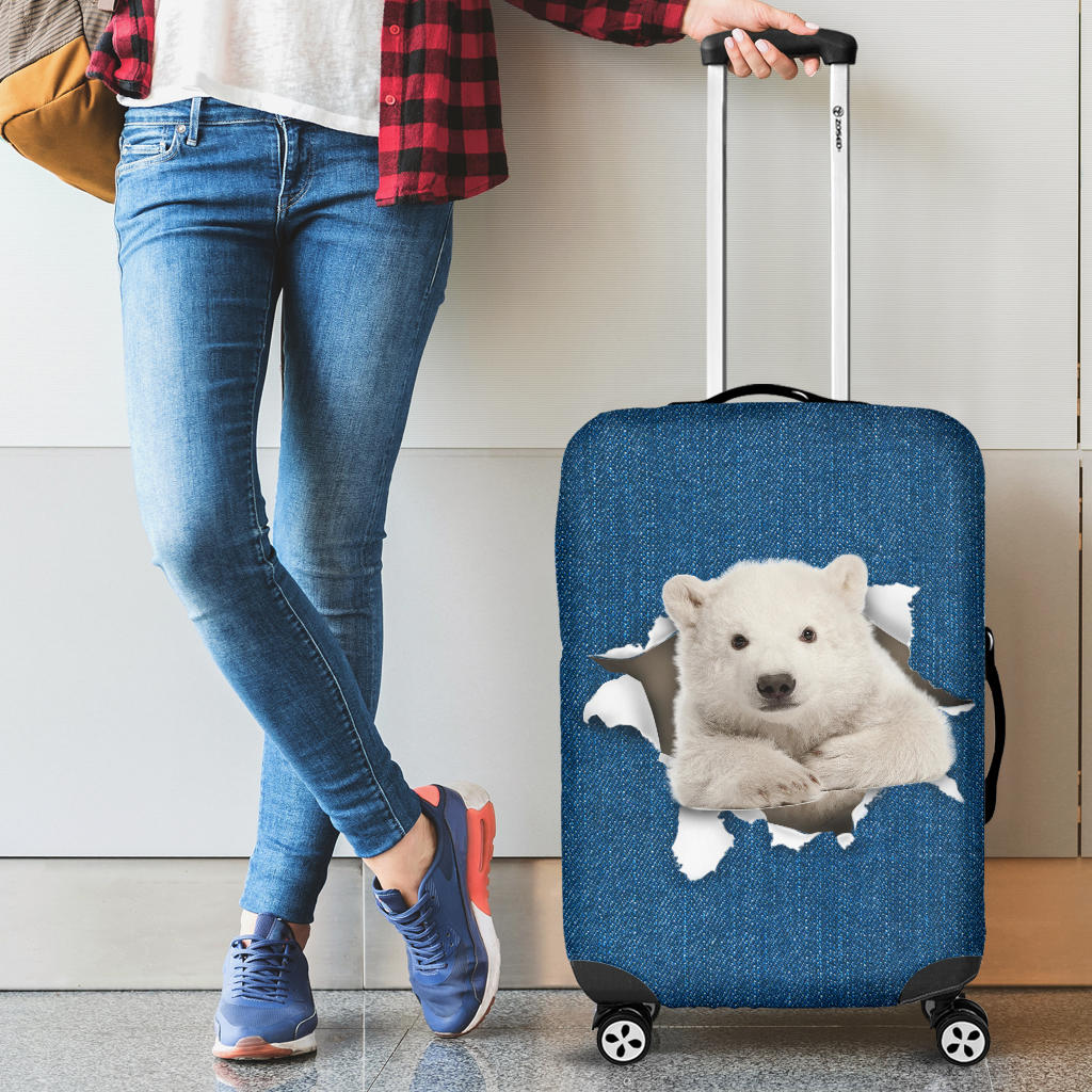 Polar Bear-Torn Paper Luggage Covers