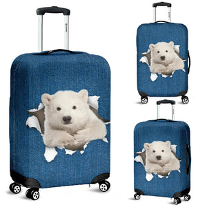 Polar Bear-Torn Paper Luggage Covers