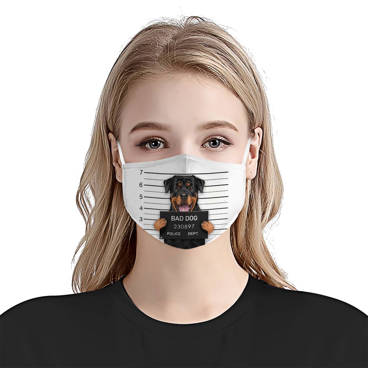 Premium Police Mugshot Rottie EZ05 1604 Face Mask
