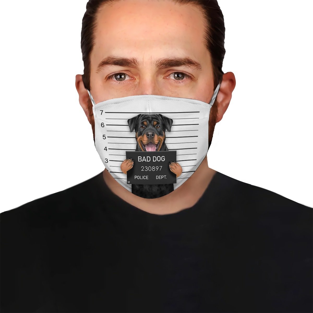 Premium Police Mugshot Rottie EZ05 1604 Face Mask