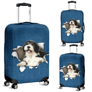 Polish Lowland Sheepdog-Torn Paper Luggage Covers