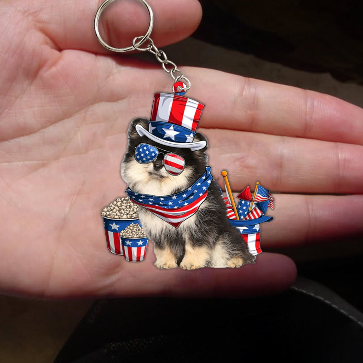 Pomeranian 1-July Stuff Flat Acrylic Keychain