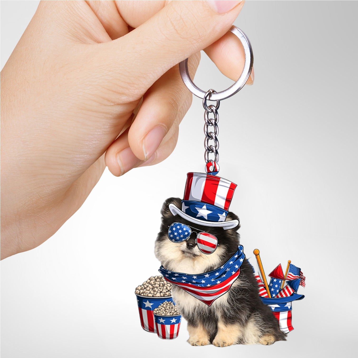 Pomeranian 1-July Stuff Flat Acrylic Keychain