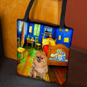 Pomeranian in the bedroom-Cloth Tote Bag