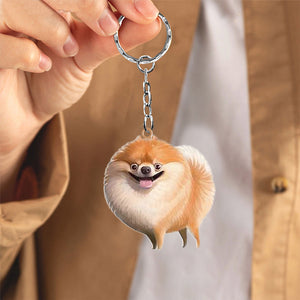 Pomeranian-Look at me flat Acrylic Keychain