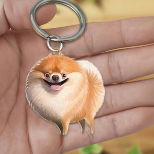 Pomeranian-Look at me flat Acrylic Keychain