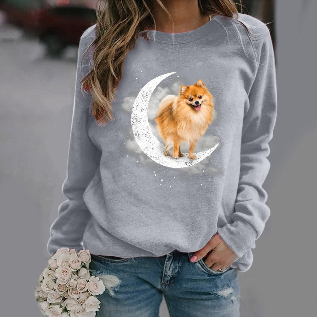 Pomeranian -Sit On The Moon- Premium Sweatshirt