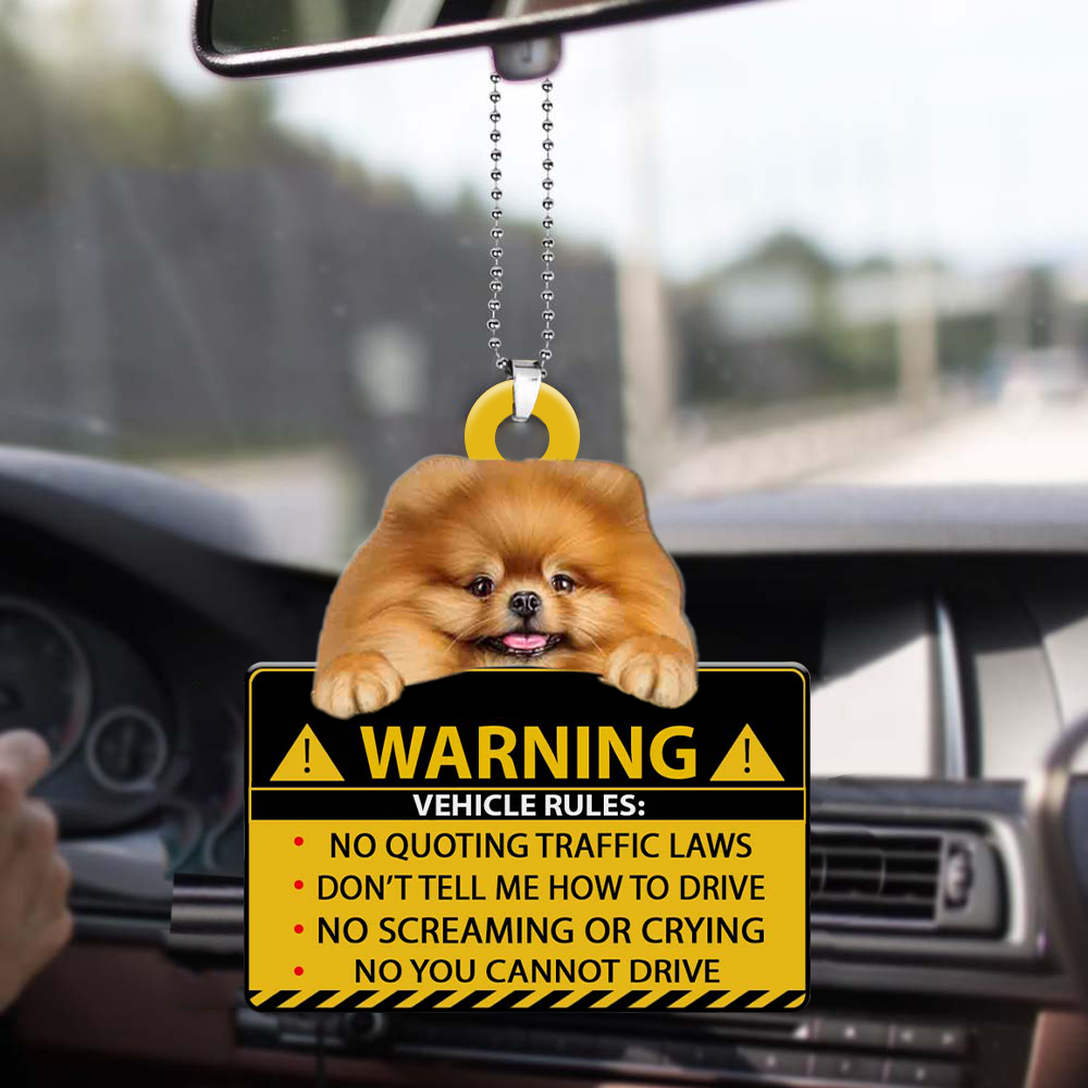 Pomeranian-Vehicle Rules Two Side Ornament