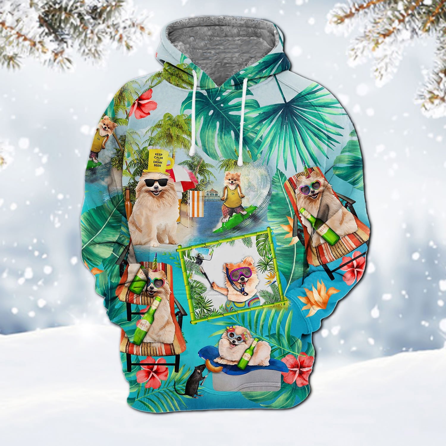 Pomeranian 1-Surfing Hoodie