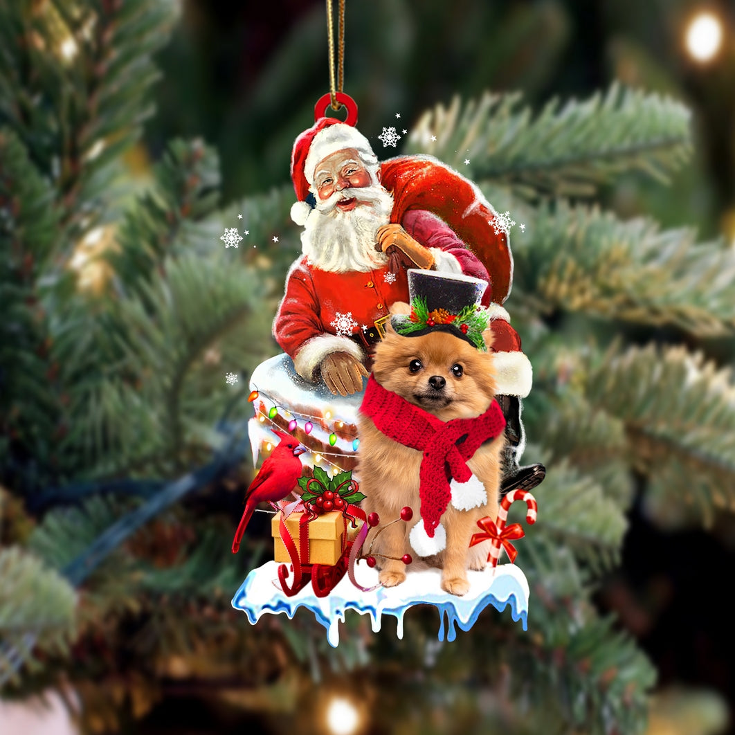 Pomeranian 2-Christmas Chimney Two Sided Ornament