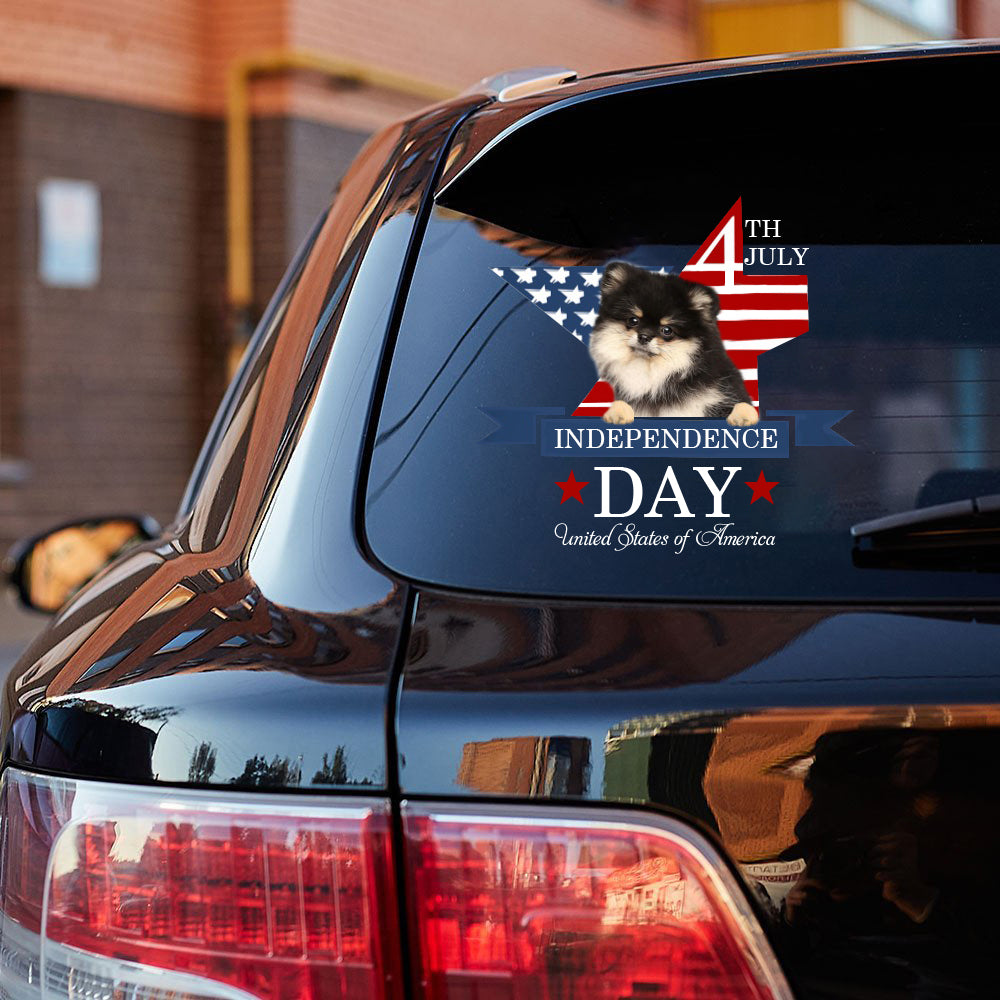 Pomeranian 2 -Independent Day2 Car Sticker