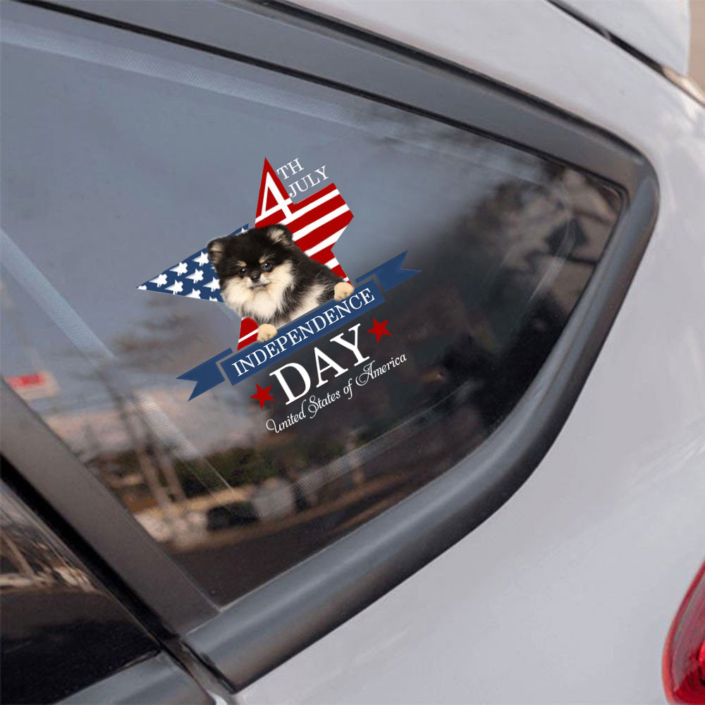 Pomeranian 2 -Independent Day2 Car Sticker