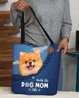 Pomeranian-Dog Mom Life-Cloth Tote Bag