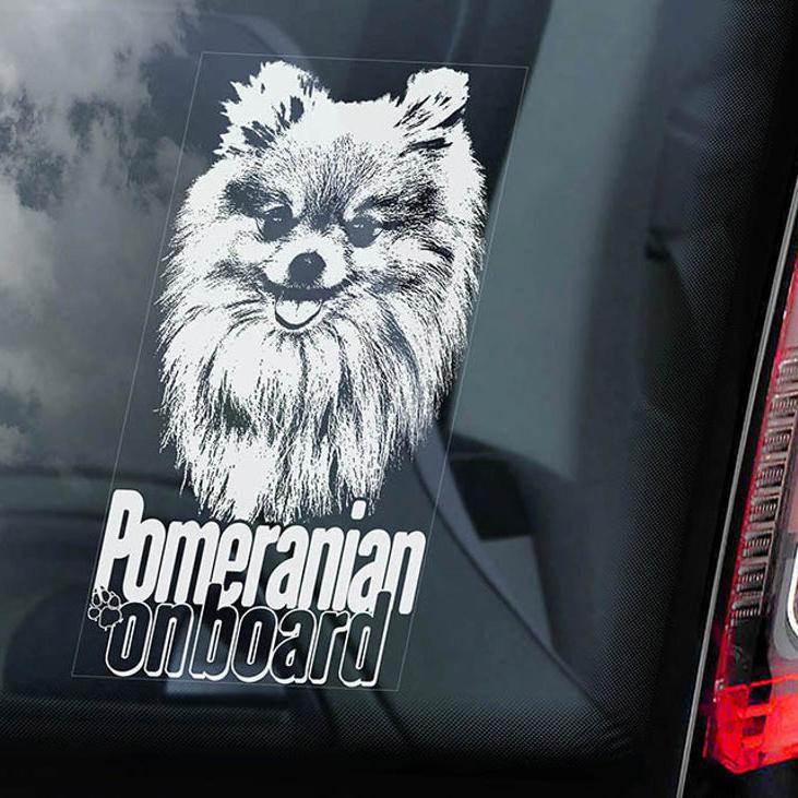 Pomeranian2 on Board-Car Window Sticker-Dog Sign Decal