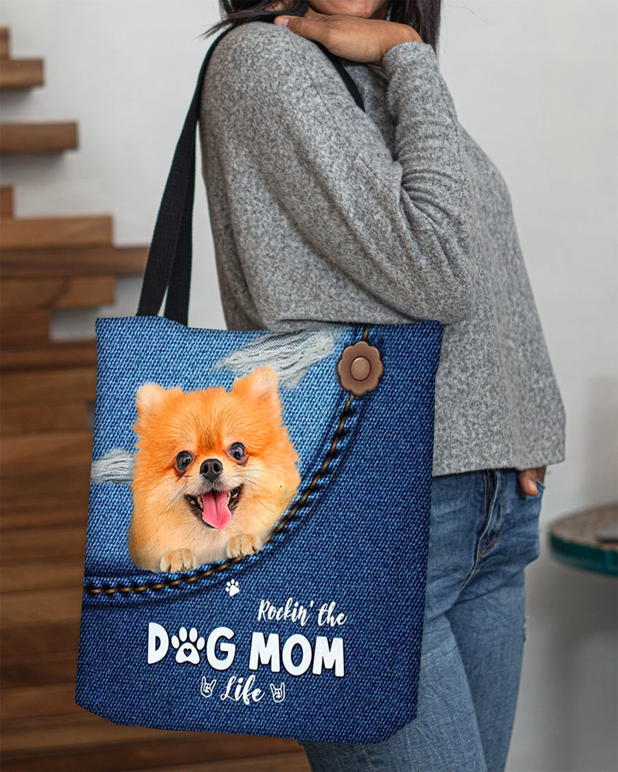 Pomeranian-Dog Mom Life-Cloth Tote Bag