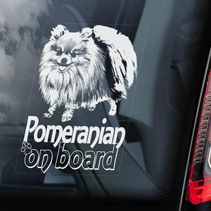 Pomeranian3 on Board-Car Window Sticker-Dog Sign Decal