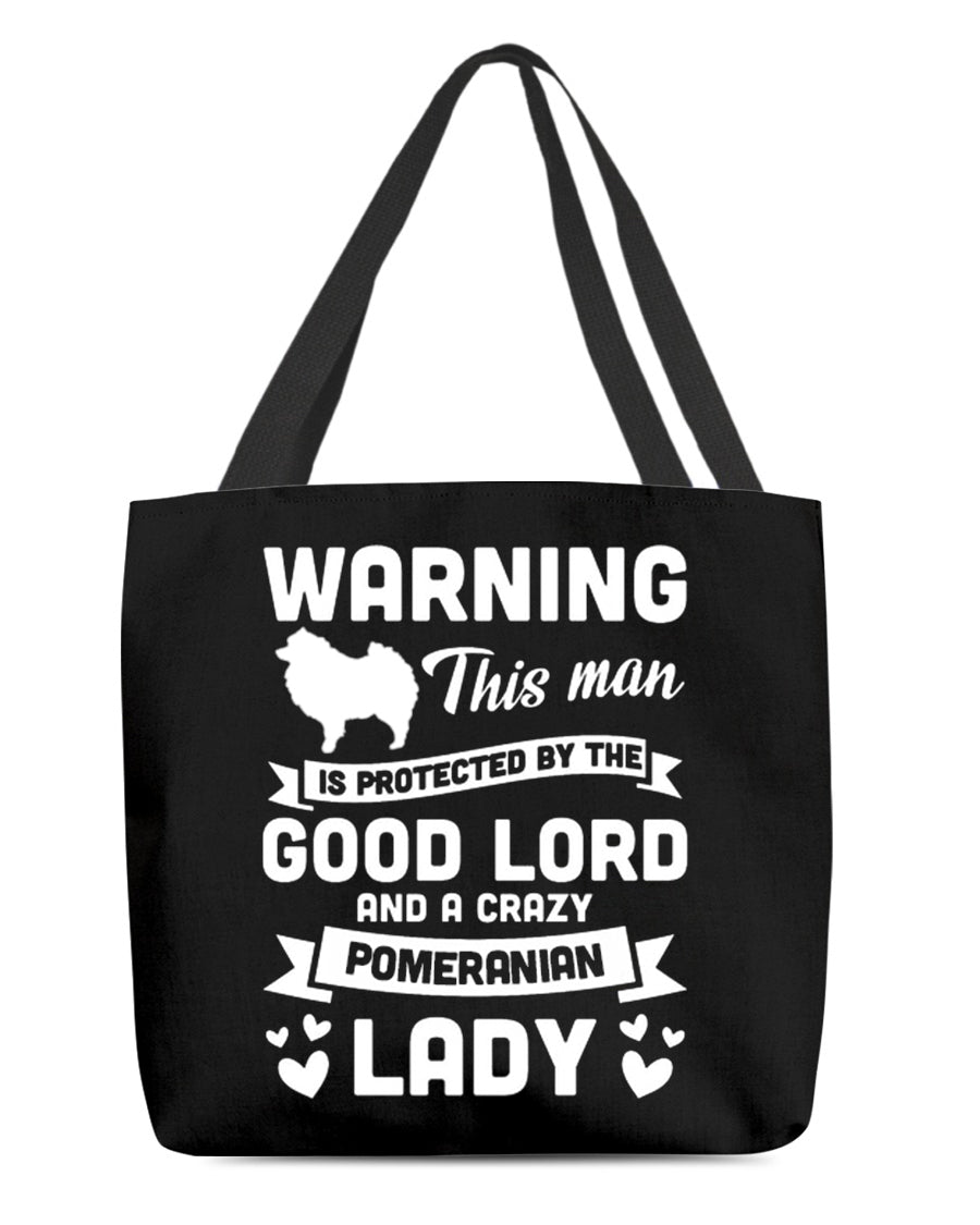 Pomeranian Crazy lady Cloth Tote Bag