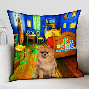 Pomeranian In the Bedroom-Pillow Case