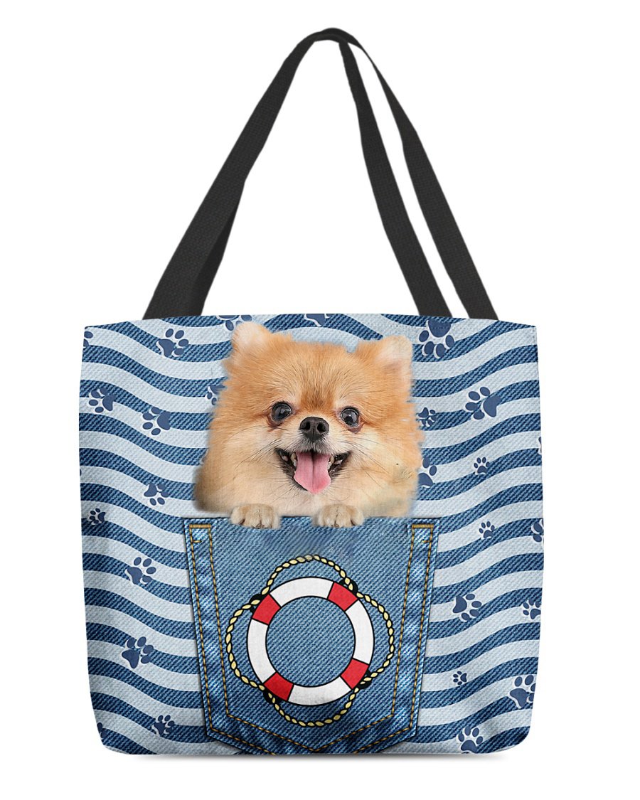 Pomeranian On Board-Cloth Tote Bag
