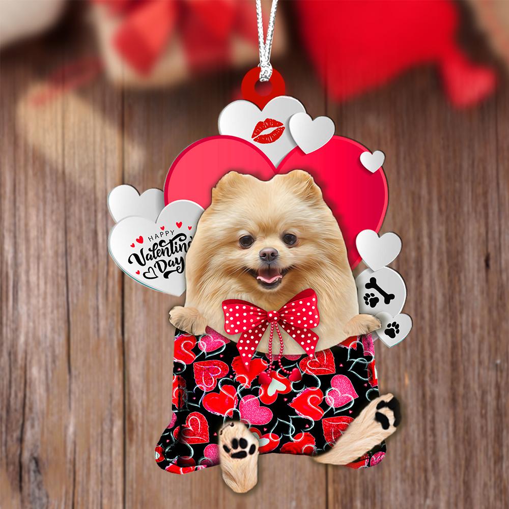 Pomeranian Valentine's Day Sleeping Bag-Two Sides Ornament