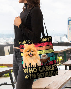 Pomeranian Who Cares-Cloth Tote Bag