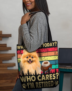 Pomeranian Who Cares-Cloth Tote Bag