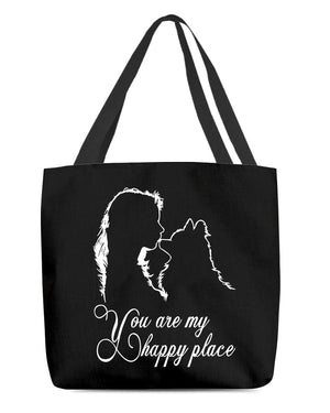 Pomeranian You Are My Happy Place-Cloth Tote Bag