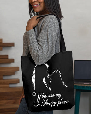 Pomeranian You Are My Happy Place-Cloth Tote Bag