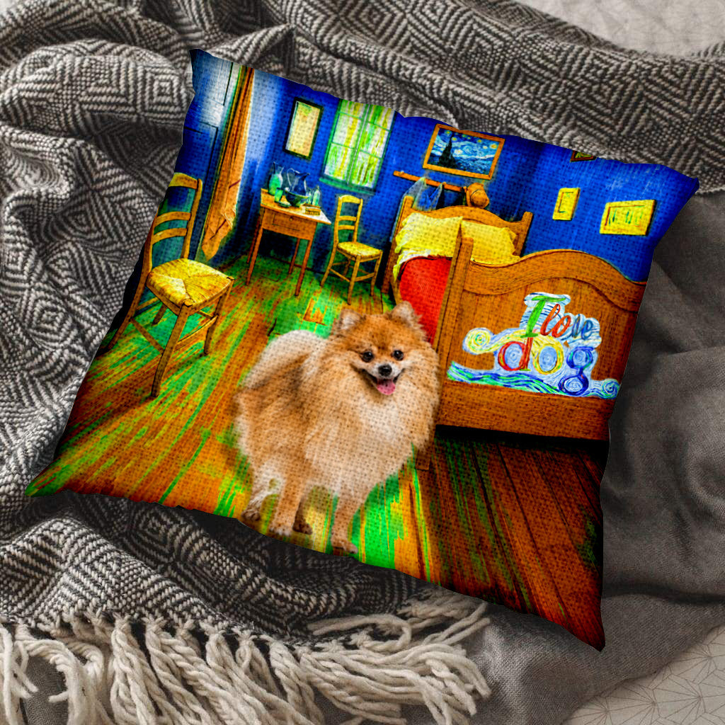 Pomeranian (2) In the Bedroom-Pillow Case