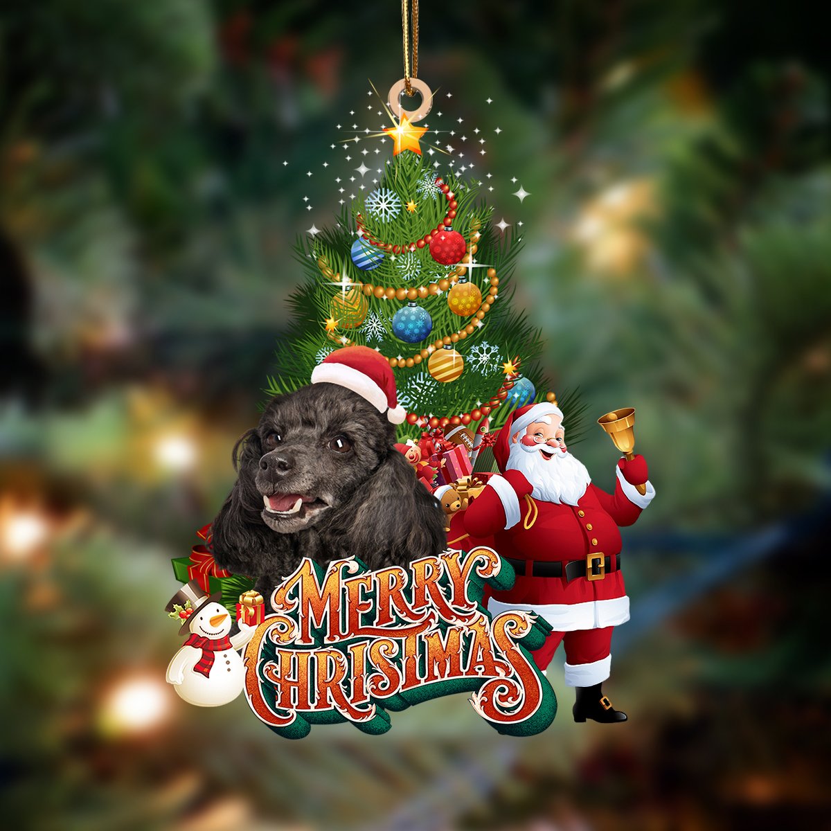 Poodle-Christmas Tree&Dog Hanging Ornament
