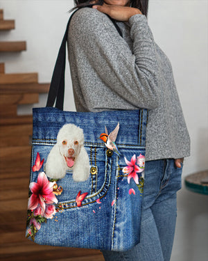 Poodle-Lily Cloth Tote Bag