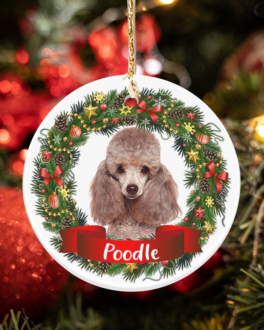 Poodle-Noel Circle-Two Sided Ornament