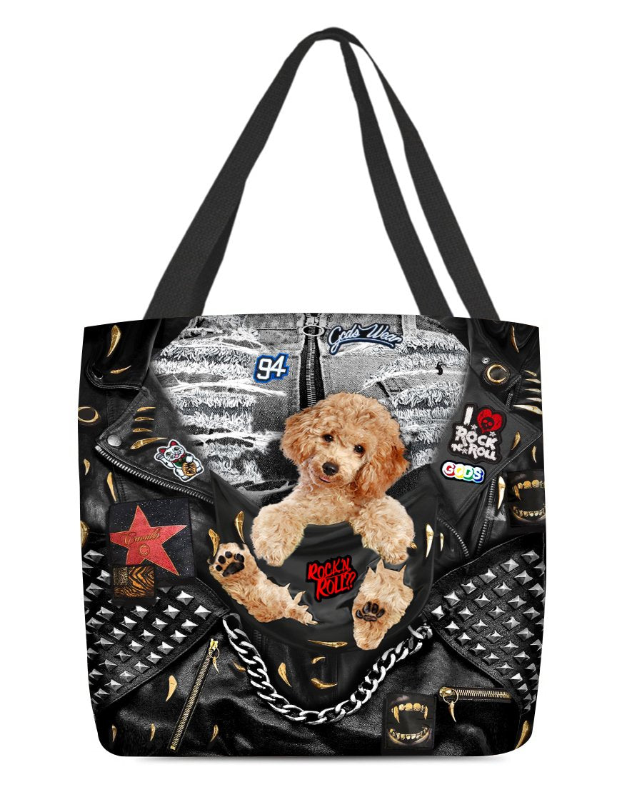 Poodle-Rock Dog-Cloth Tote Bag