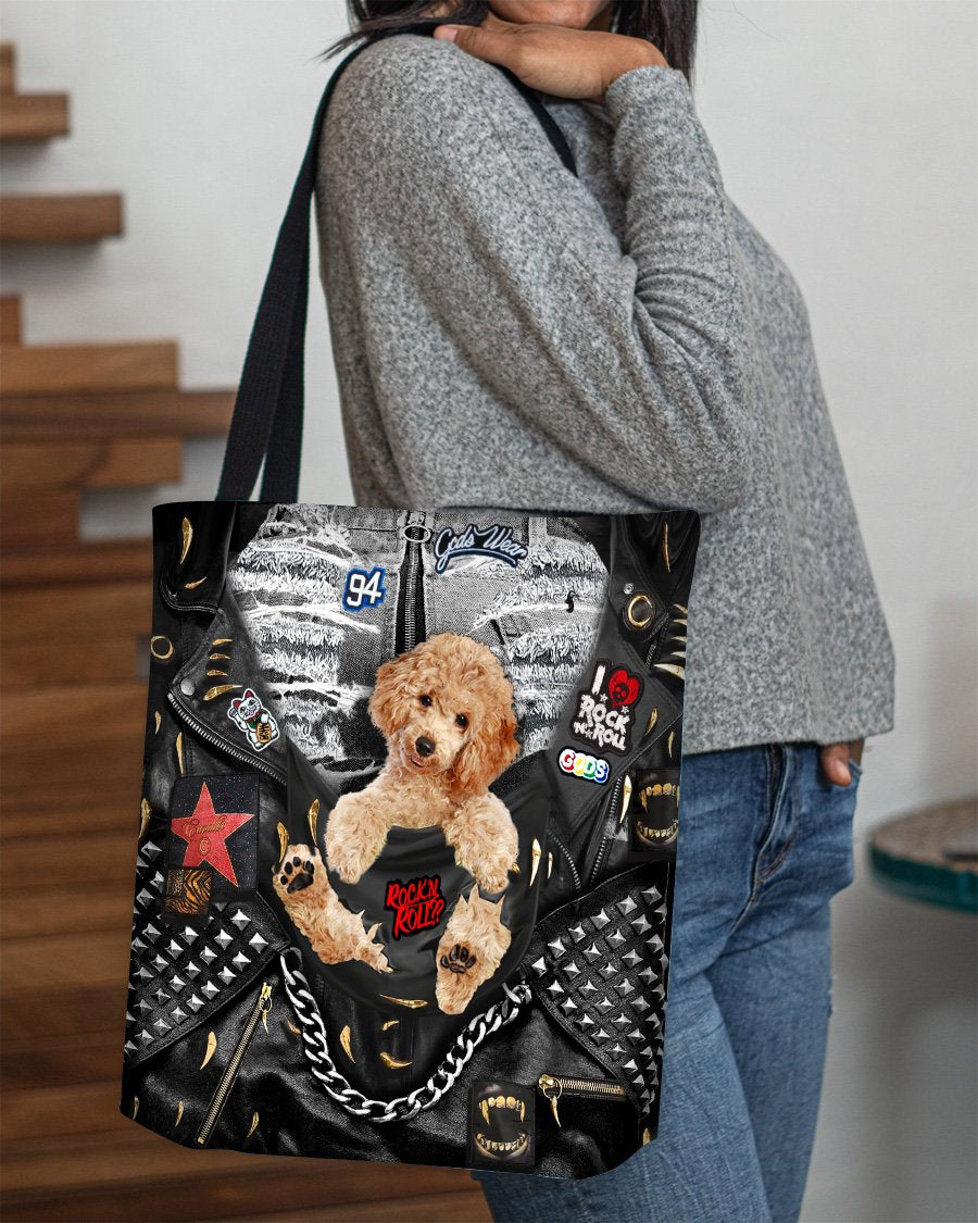 Poodle-Rock Dog-Cloth Tote Bag