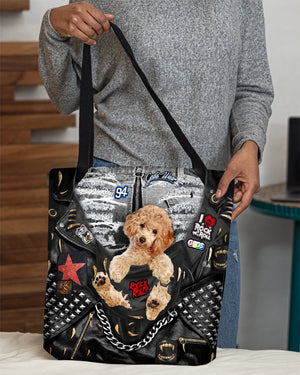 Poodle-Rock Dog-Cloth Tote Bag