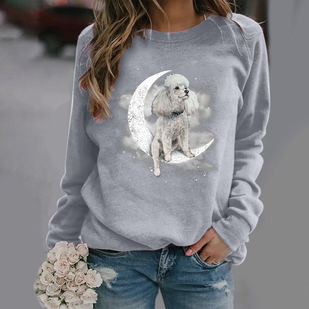 Poodle -Sit On The Moon- Premium Sweatshirt