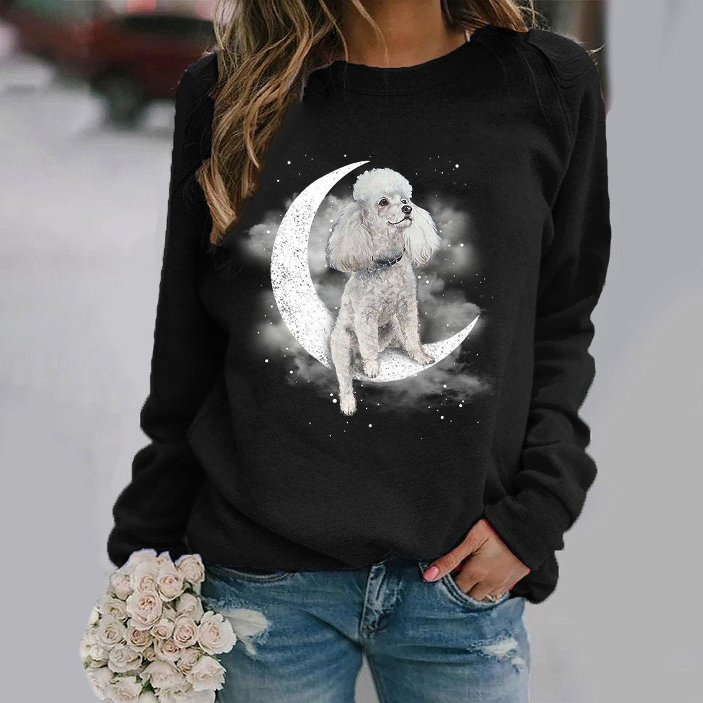 Poodle -Sit On The Moon- Premium Sweatshirt