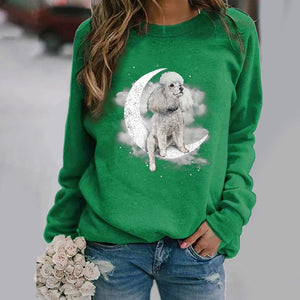 Poodle -Sit On The Moon- Premium Sweatshirt