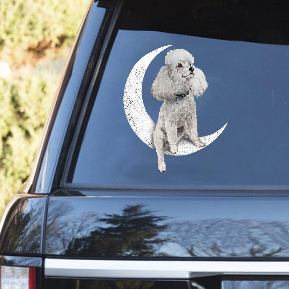 Poodle-Sit On The Moon Decal