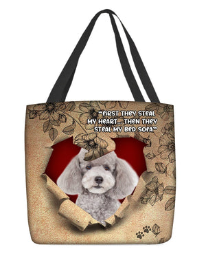 Poodle-Torn Cloth Tote Bag